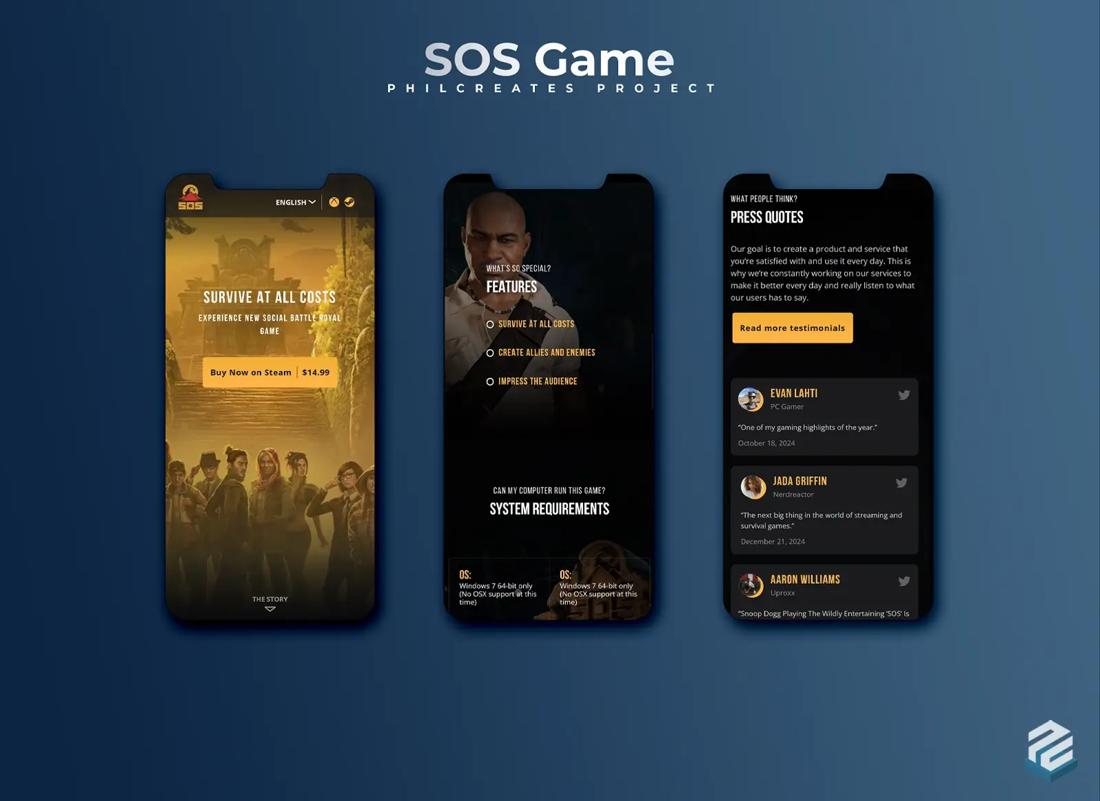 SOS Game Project Mobile Mockup